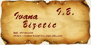 Ivana Bizetić vizit kartica